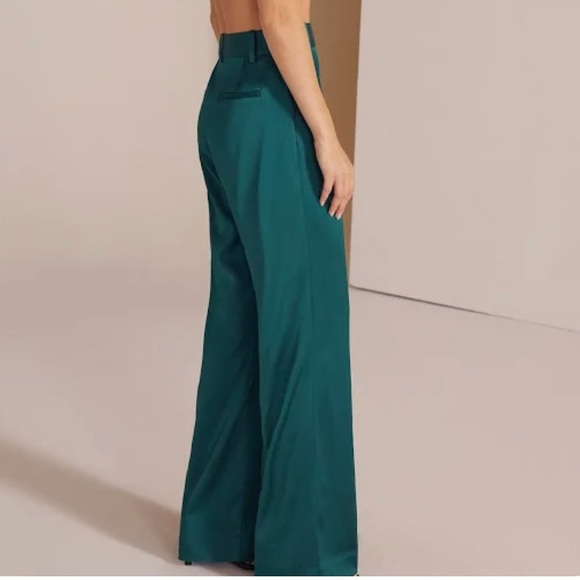 Favorite Daughter THE SATIN FAVORITE PANT // Dark Teal - Picture 6 of 11